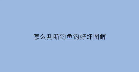 “怎么判断钓鱼钩好坏图解(怎样辨别鱼钩的号数)