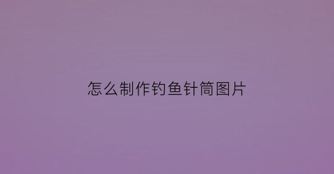 怎么制作钓鱼针筒图片(如何自制针筒饵料钓鱼)