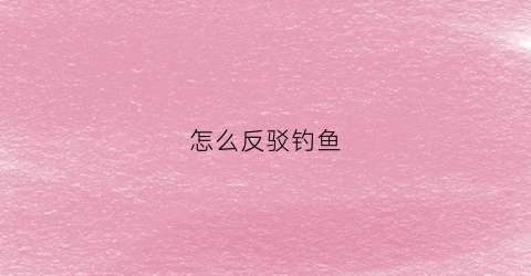 怎么反驳钓鱼(怎么回复钓鱼的人)