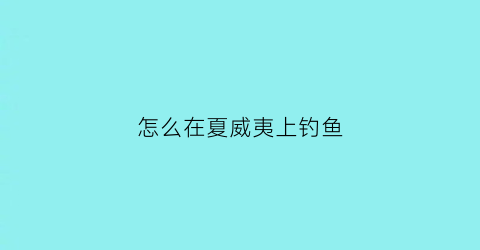 怎么在夏威夷上钓鱼(夏威夷怎么玩)