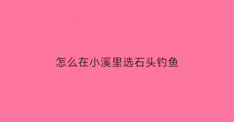 “怎么在小溪里选石头钓鱼(怎么在小溪里选石头钓鱼呢)