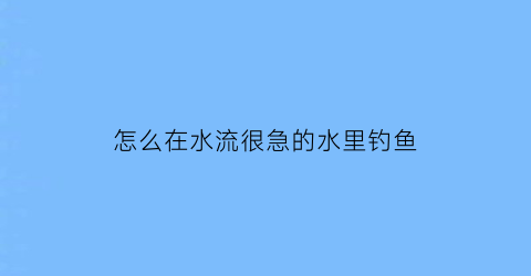 “怎么在水流很急的水里钓鱼(在水流比较急的河流怎么钓鱼)