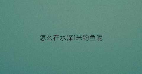 怎么在水深1米钓鱼呢(怎么在水深1米钓鱼呢视频)
