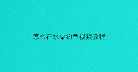 “怎么在水渠钓鱼视频教程(水渠怎么放线)