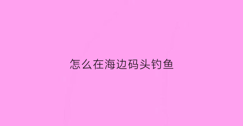 怎么在海边码头钓鱼(码头钓海鱼技巧)