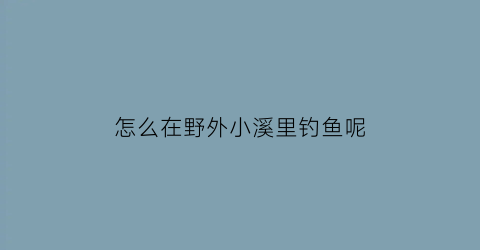 怎么在野外小溪里钓鱼呢(怎么在野外小溪里钓鱼呢图片)
