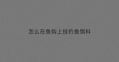 怎么在鱼钩上挂钓鱼饵料(怎么在鱼钩上挂钓鱼饵料视频教程)