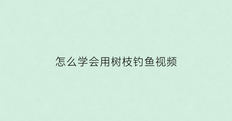 “怎么学会用树枝钓鱼视频(树枝的钩法视频)