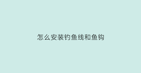 “怎么安装钓鱼线和鱼钩(怎么安装钓鱼线和鱼钩图解)