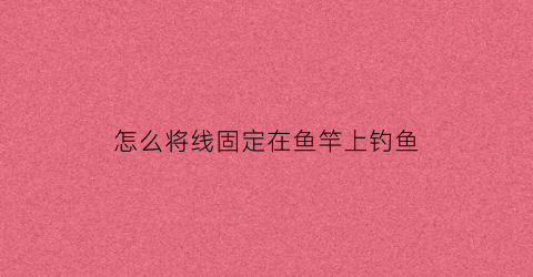 怎么将线固定在鱼竿上钓鱼(怎样把鱼线固定在鱼竿上)