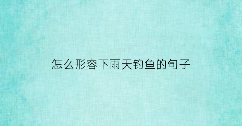 怎么形容下雨天钓鱼的句子(怎么形容下雨天钓鱼的句子搞笑)