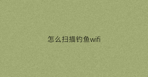 “怎么扫描钓鱼wifi(怎么识别钓鱼wifi)