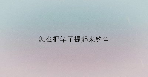 怎么把竿子提起来钓鱼(怎么拿鱼竿钓鱼)