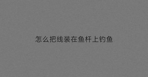 怎么把线装在鱼杆上钓鱼(如何把钓鱼线安装在钓鱼杆上)