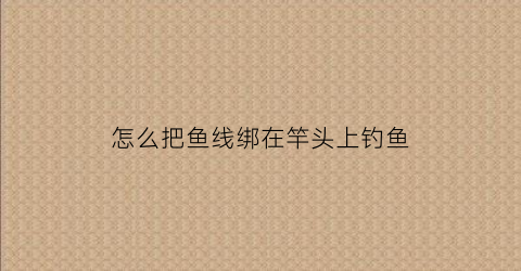 “怎么把鱼线绑在竿头上钓鱼(怎么把鱼线绑在竿头上钓鱼呢)