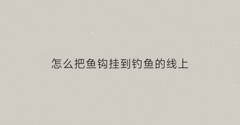 怎么把鱼钩挂到钓鱼的线上(如何在鱼钩上挂鱼饵)