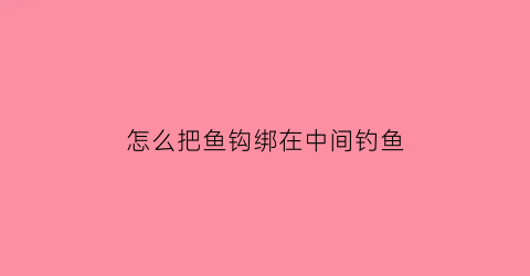 “怎么把鱼钩绑在中间钓鱼(怎样把钓鱼钩绑起来视频)