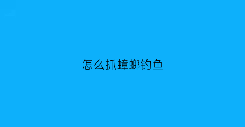 怎么抓蟑螂钓鱼