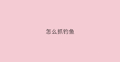 怎么抓钓鱼(钓鱼抓鱼技巧视频)