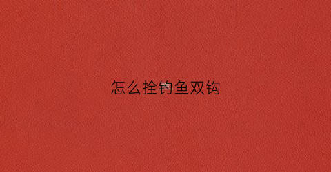怎么拴钓鱼双钩(怎么拴钓鱼双钩的线)
