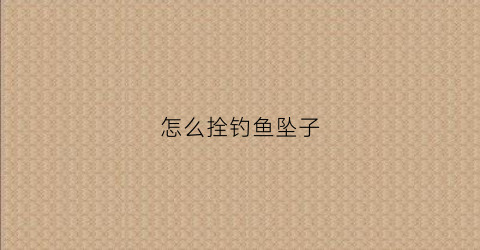 怎么拴钓鱼坠子(钓鱼钓怎么拴)