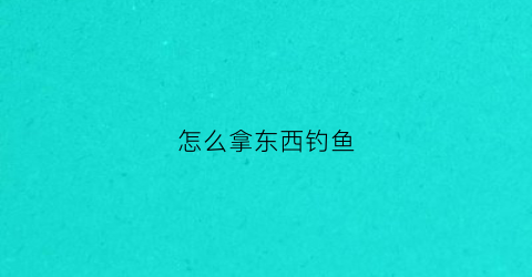 怎么拿东西钓鱼(钓鱼怎么钓到鱼)