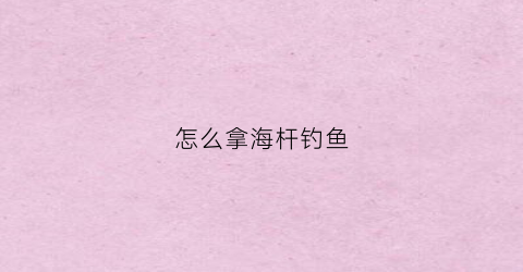 怎么拿海杆钓鱼(海杆怎样钓鱼)
