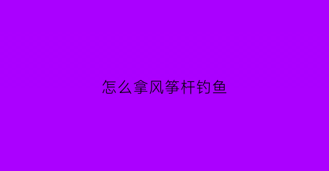 怎么拿风筝杆钓鱼(放风筝钓法)