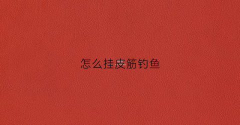 怎么挂皮筋钓鱼(怎么挂皮筋钓鱼图解)