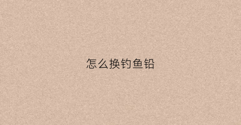 怎么换钓鱼铅(钓鱼快速换铅)