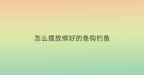 怎么摆放绑好的鱼钩钓鱼(怎样绑好钓鱼钩)