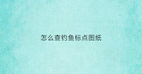 怎么查钓鱼标点图纸(怎么查钓鱼标点图纸的位置)