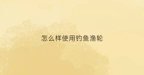 怎么样使用钓鱼渔轮(如何使用鱼轮)