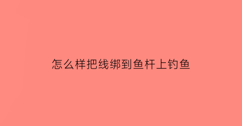 怎么样把线绑到鱼杆上钓鱼(怎么把线绑到鱼竿上和飘视频)