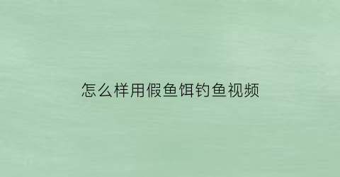 怎么样用假鱼饵钓鱼视频