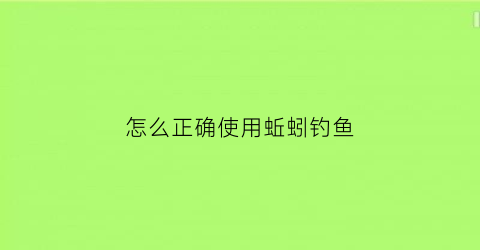 怎么正确使用蚯蚓钓鱼(怎样用蚯蚓钓鱼上鱼快三种蚯蚓做饵实)