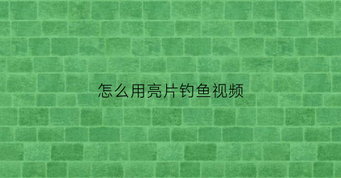 怎么用亮片钓鱼视频(亮片钓法)
