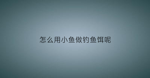 怎么用小鱼做钓鱼饵呢