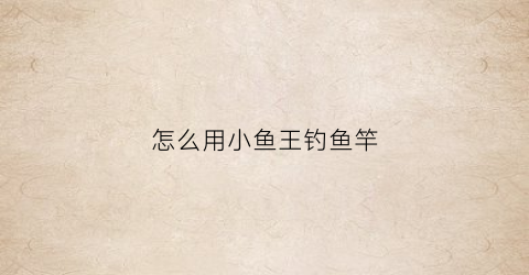 怎么用小鱼王钓鱼竿