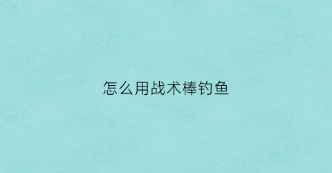 怎么用战术棒钓鱼(怎么用战术棒钓鱼视频)