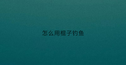 怎么用棍子钓鱼(如何钓棍子鱼)