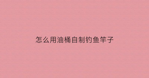 怎么用油桶自制钓鱼竿子(油桶自制钓箱)
