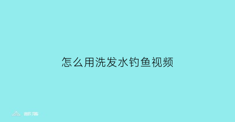 怎么用洗发水钓鱼视频