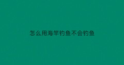 怎么用海竿钓鱼不会钓鱼