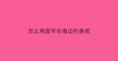 怎么用直竿在海边钓鱼呢