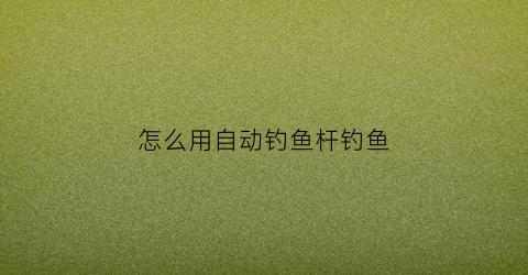 怎么用自动钓鱼杆钓鱼(自动钓鱼竿组装使用方法视频)