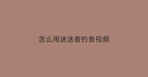 怎么用迷迭香钓鱼视频(怎么用迷迭香钓鱼视频讲解)