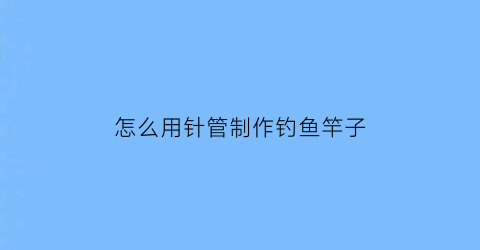 怎么用针管制作钓鱼竿子(针管自制)