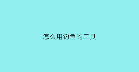 怎么用钓鱼的工具(钓鱼工具怎么使用)