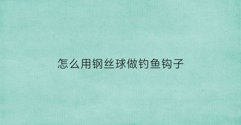 怎么用钢丝球做钓鱼钩子(巧用钢丝球)